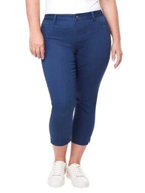 NWT Up! Pull On Blue Stretch Cropped Pant
